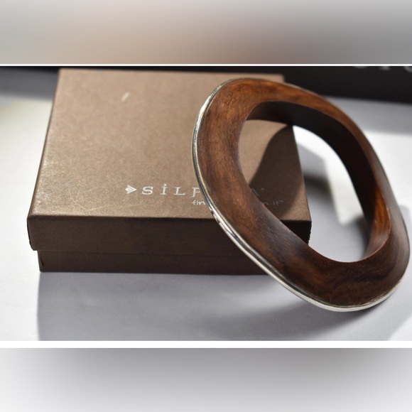 Silpada Wavy Rosewood Sterling Silver Bangle Bracelet B1662  **RETIRED** - Picture 1 of 6